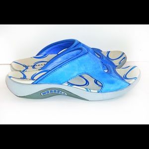 Merrell Marina Slides Sandals Performance Foot Wear Blue/White Size 6M